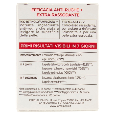 L'Oréal Paris Revitalift Contorno Occhi, Azione Anti-Rughe con Pro-Retinolo Avanzato, 15 ml